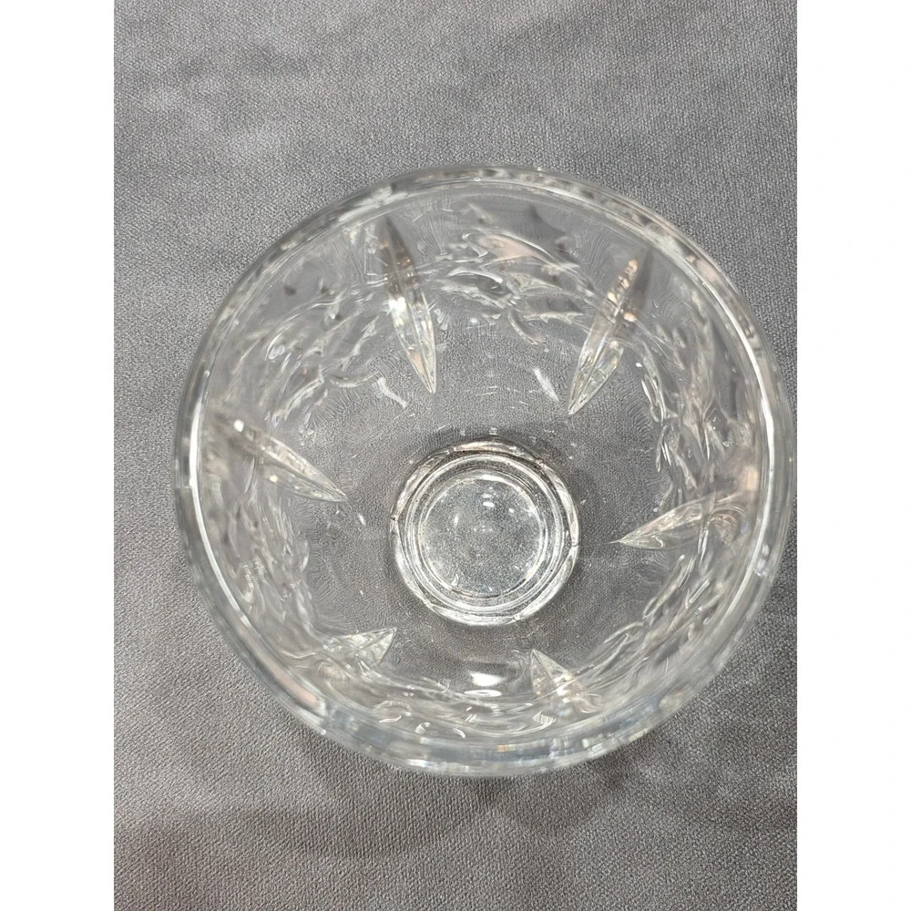 St George Crystal Holly Berry Votive Candle Holder‎ 24% Lead Crystal Holiday